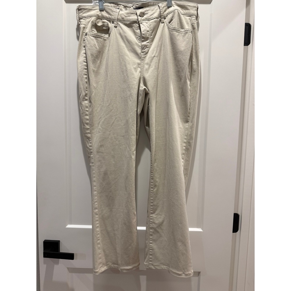 NYDJ Marilyn Straight Lift Tuck Beige Straight Leg Jeans Women's 16